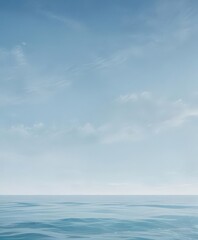 Fototapeta premium Serene light blue watercolor wash, soft texture, calming ocean feel , peaceful, delicate, ethereal