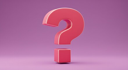 Question Mark Symbol in Pink Colors on a Gradient Background