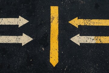 Directional markings on asphalt