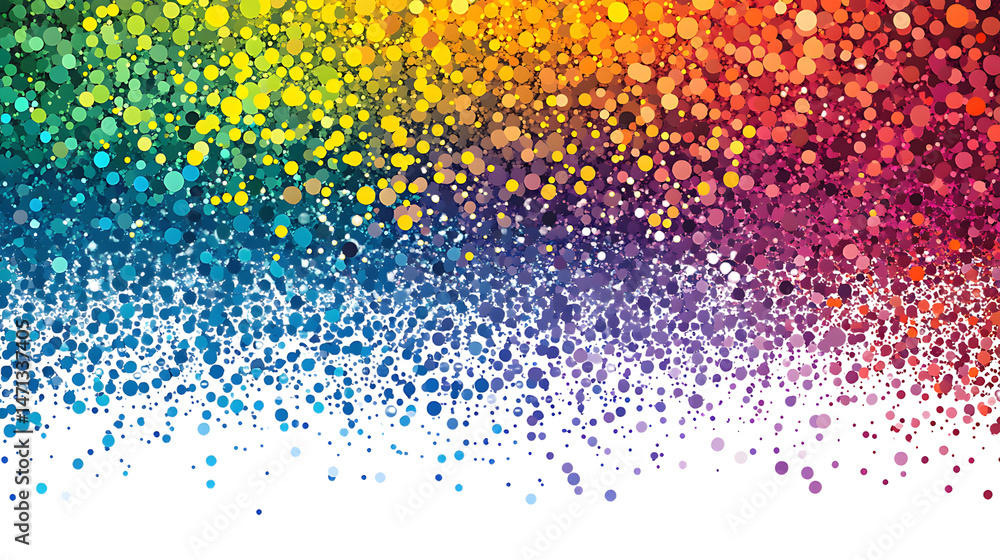 Poster vibrant colorful gradient with dots creating a striking visual display of spectacular hues