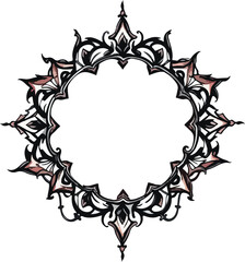 round frame with floral ornament