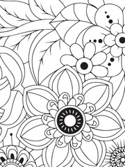 Seamless floral pattern with vintage flowers and decorative leaves for wallpaper