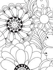 Seamless floral vector pattern design with abstract flowers and leaves for vintage decoration and wallpaper art