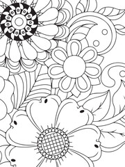 Seamless floral pattern vector illustration with vintage flower elements