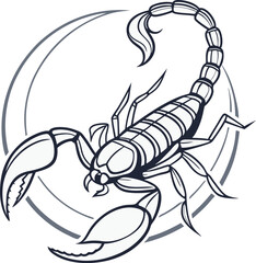 Fototapeta premium Graphic Drawing of a Unique Scorpion