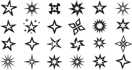 Shooting Stars Icon Vector Set Cosmic Symbols for Elegant Digital Graphics