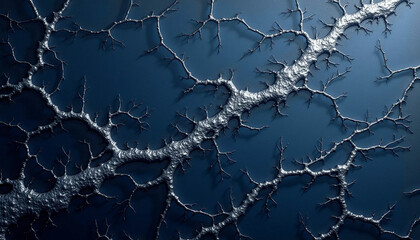 Silver Veins on a Dark Blue Textured Background