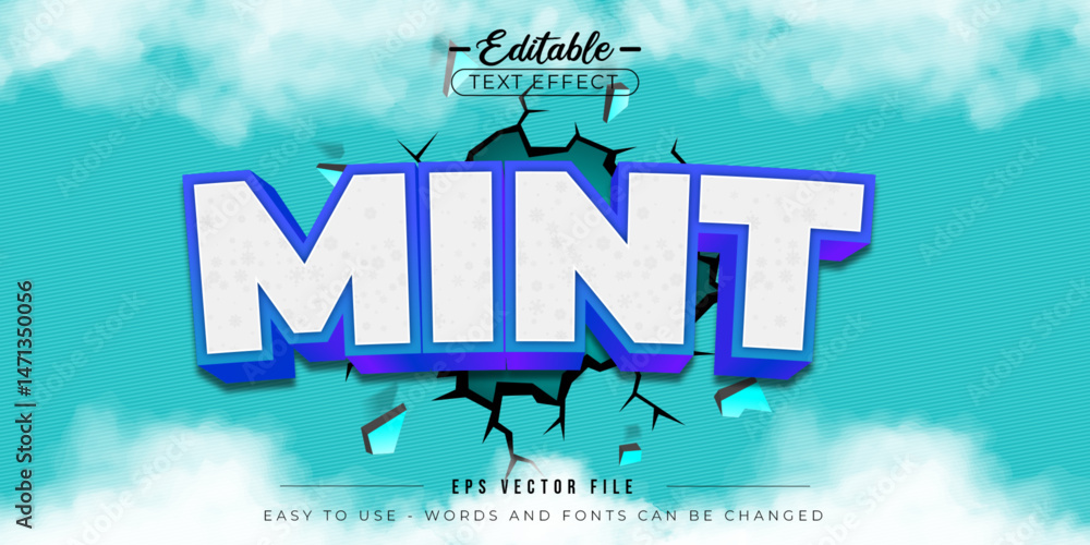 Poster mint style editable text effect.