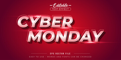 Cyber Monday neon banner, editable text effect.