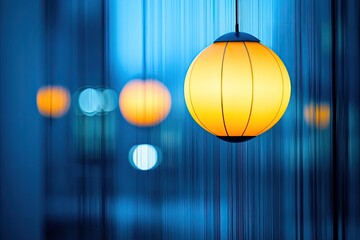 Obraz premium Soft, warm lighting, blue drapes