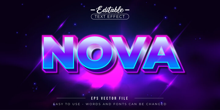 Nova theme style, editable text effect.