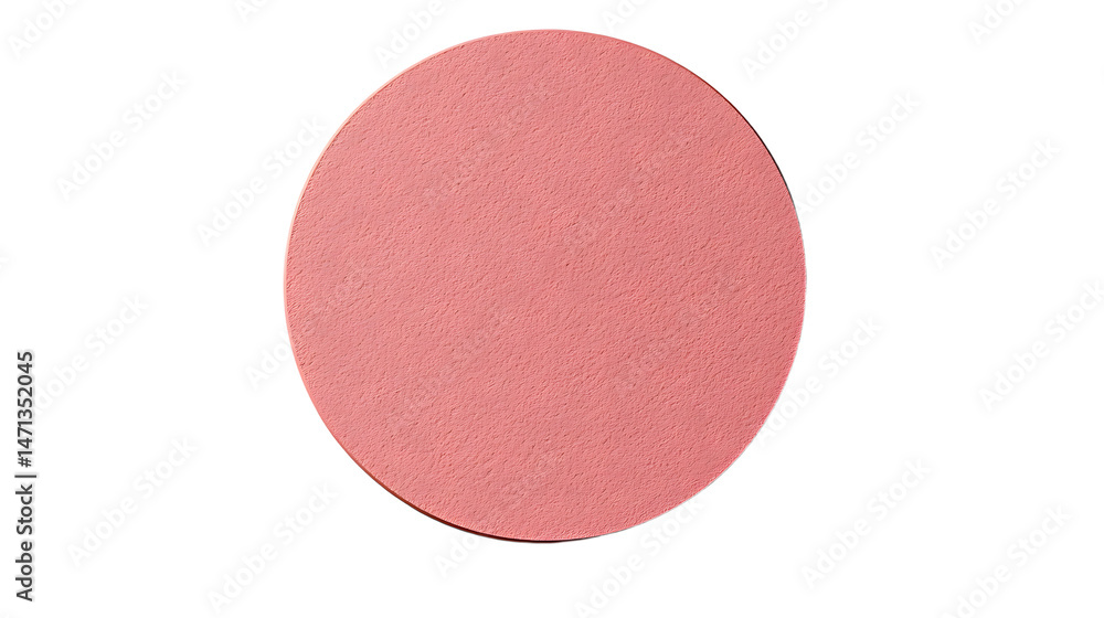 Poster a minimalist close-up of a soft pink circle on a neutral background representing simplicity and eleg
