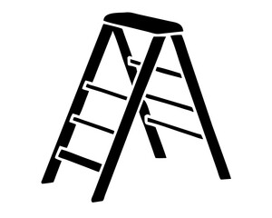 Vector silhouette design of a step stool for home and workspace applications
