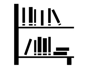 Black bookshelf silhouette design with transparency perfect for education and literature themes