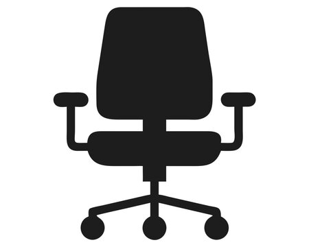recommend clip art: Black silhouette design of an office chair suitable for work and home office environments