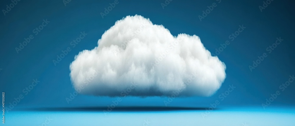 Poster fluffy white cloud floating on blue background studio shot conceptual weather element isolated singl