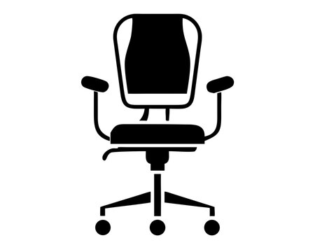 recommend clip art: Black silhouette vector design of an ergonomic office chair with transparency