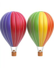 Naklejka premium Colorful hot air balloons