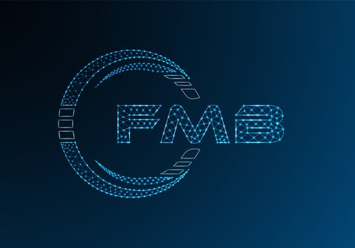 FMB low poly letter logo vector design. FMB lower poly logo design. Low poly logo.