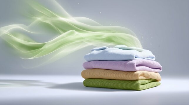 Soft and freshly laundered clothes creating a calming atmosphere in a modern home setting