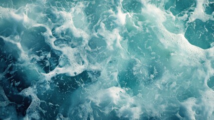 Obraz premium Ocean Waves Texture: A Turquoise Sea Foam Abstract