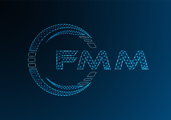 FMM low poly letter logo vector design. FMM lower poly logo design. Low poly logo.