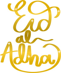 Gold Eid al-Adha Lettering, Eid al-Adha Hand Lettering