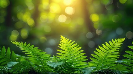 Nature and Plants Close-up of fern leaves in rainforest