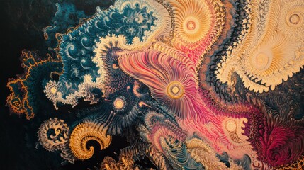 Abstract Fractal Art: A Symphony of Swirls and Hues