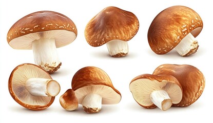 Fototapeta premium Close-up view of several shiitake mushrooms