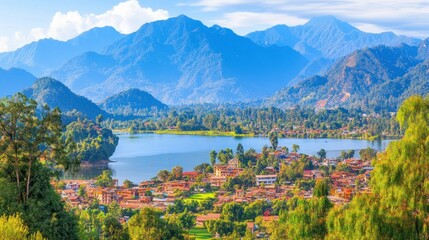 Fototapeta premium lake and mountains