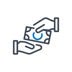 Financial transaction payment icon