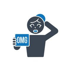 Fototapeta premium Shocked Reaction OMG Icon