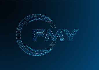 FMY low poly letter logo vector design. FMY lower poly logo design. Low poly logo.