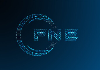Naklejka premium FNE low poly letter logo vector design. FNE lower poly logo design. Low poly logo.