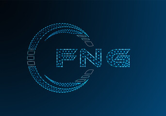 FNG low poly letter logo vector design. FNG lower poly logo design. Low poly logo.