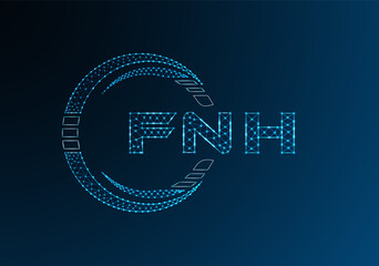 Naklejka premium FNH low poly letter logo vector design. FNH lower poly logo design. Low poly logo.