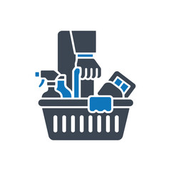 Cleaning Supplies Basket Icon