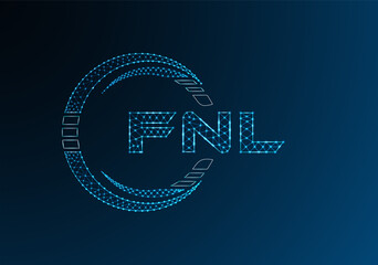 Naklejka premium FNL low poly letter logo vector design. FNL lower poly logo design. Low poly logo.
