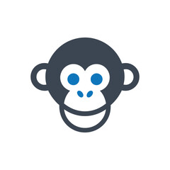 Monkey Face Cartoon Icon