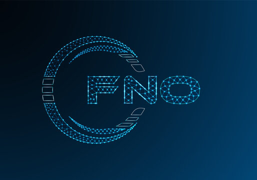 FNO low poly letter logo vector design. FNO lower poly logo design. Low poly logo.