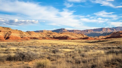 Majestic Red Rock Landscape Under a Vast Blue Sky