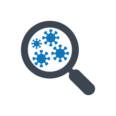Virus Detection Magnifying Icon