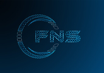 FNS low poly letter logo vector design. FNS lower poly logo design. Low poly logo.