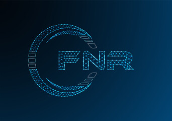 FNR low poly letter logo vector design. FNR lower poly logo design. Low poly logo.