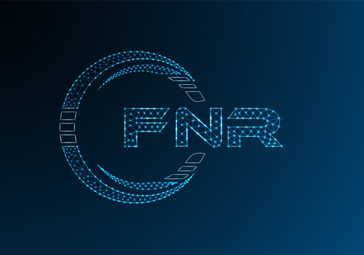 FNR low poly letter logo vector design. FNR lower poly logo design. Low poly logo.