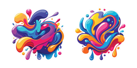 Abstract colorful liquid splash illustration for posters, banners, and cards