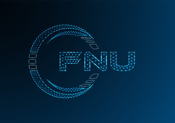 Naklejka premium FNU low poly letter logo vector design. FNU lower poly logo design. Low poly logo.