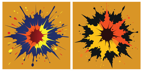 Abstract Explosion Splatter Art with Dynamic Colors
