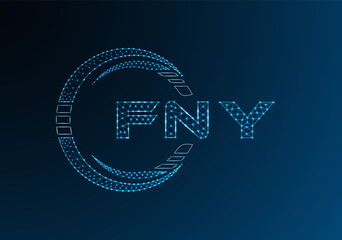 FNY low poly letter logo vector design. FNY lower poly logo design. Low poly logo.
